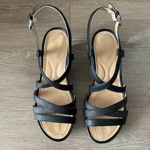 Geox Black Strappy Sandals